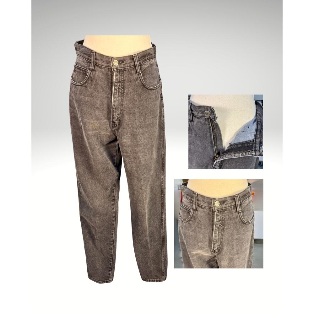 Vintage 90s Bill Blass High-Waist Tapered Stonewash Denim Mom Jean 10/30x29